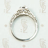 Deco Sapphire Solitaire in White Gold Filigree