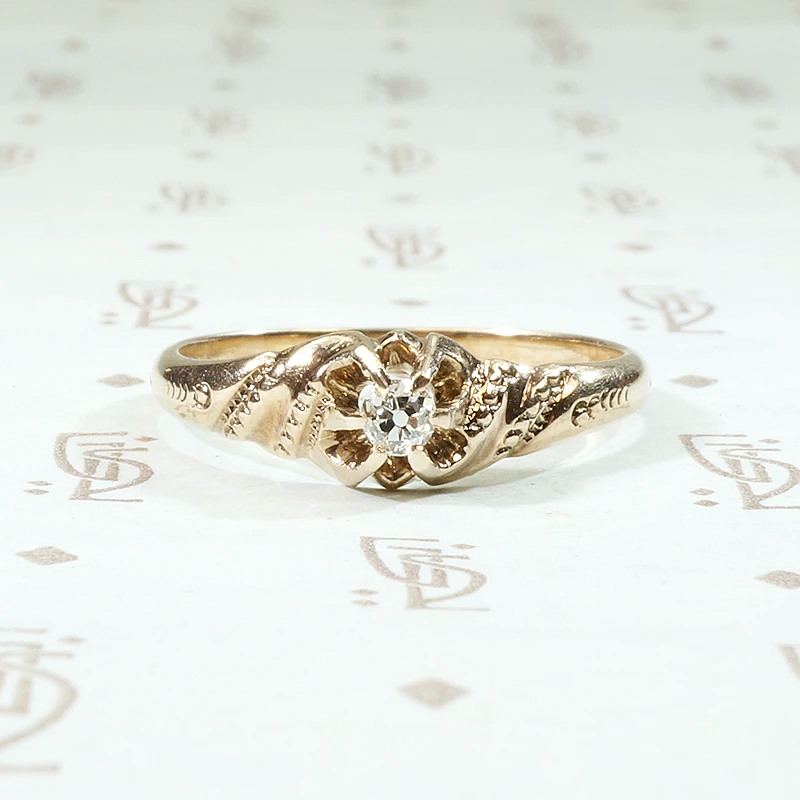 Belcher with a Twist Victorian Diamond Solitaire