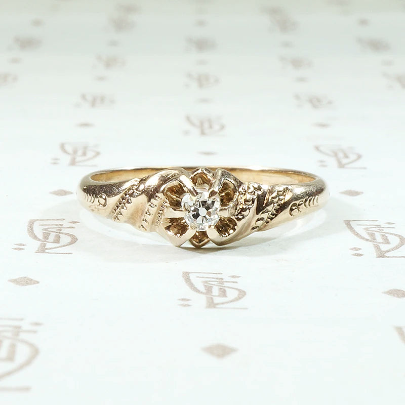 Belcher with a Twist Victorian Diamond Solitaire