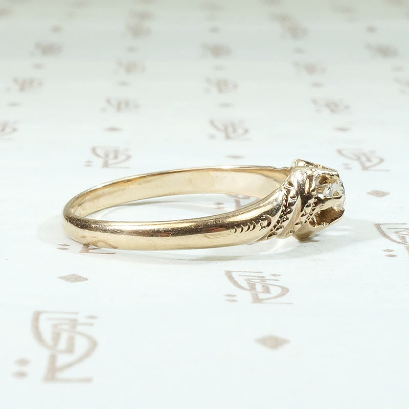 Belcher with a Twist Victorian Diamond Solitaire