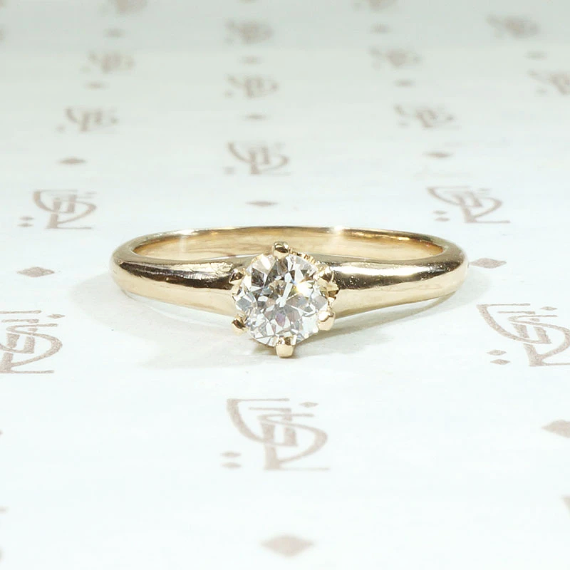 Old Mine Cut Diamond Victorian Engagement Ring