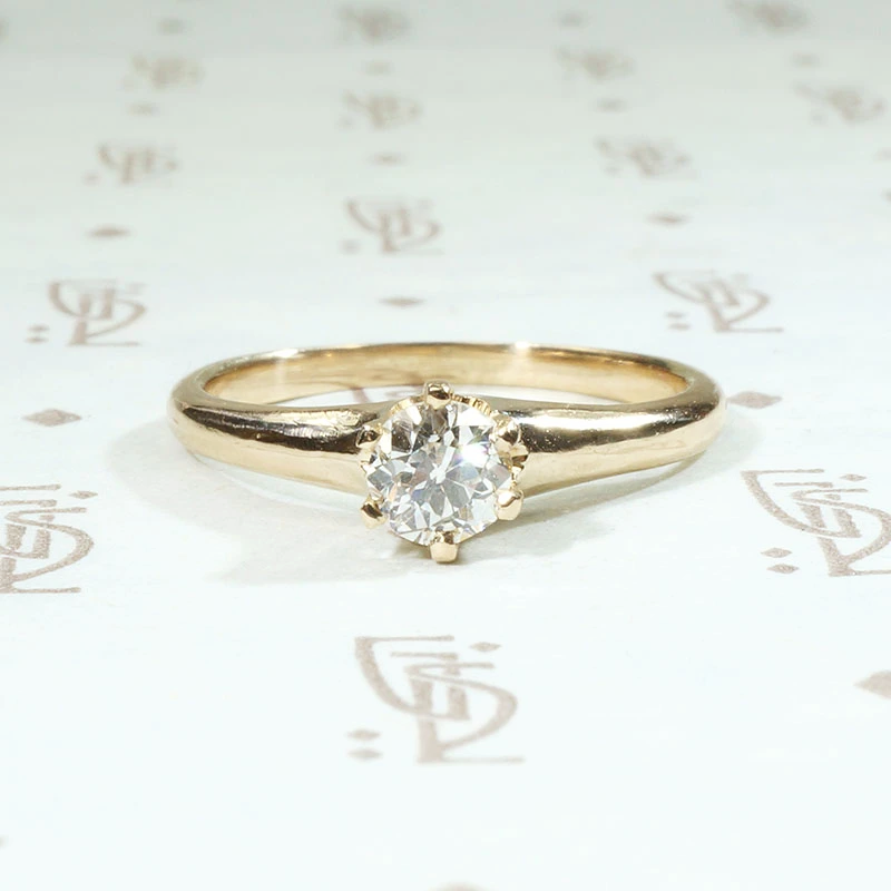 Old Mine Cut Diamond Victorian Engagement Ring