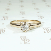 Old Mine Cut Diamond Victorian Engagement Ring