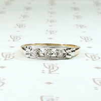 Pansies NOS Two Tone Diamond Wedding Band