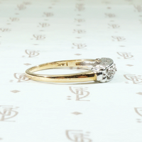 Pansies NOS Two Tone Diamond Wedding Band