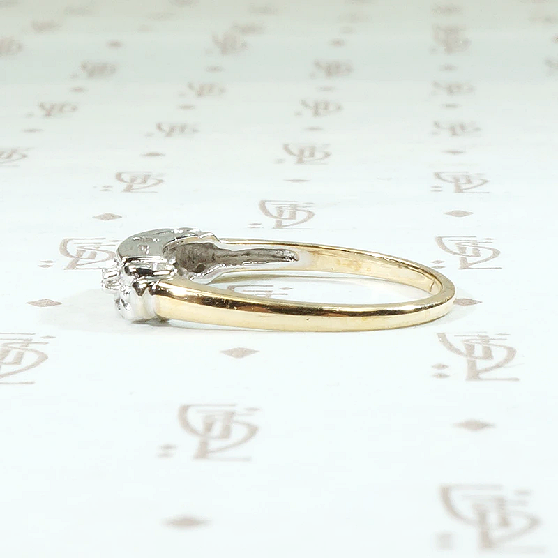 Pansies NOS Two Tone Diamond Wedding Band