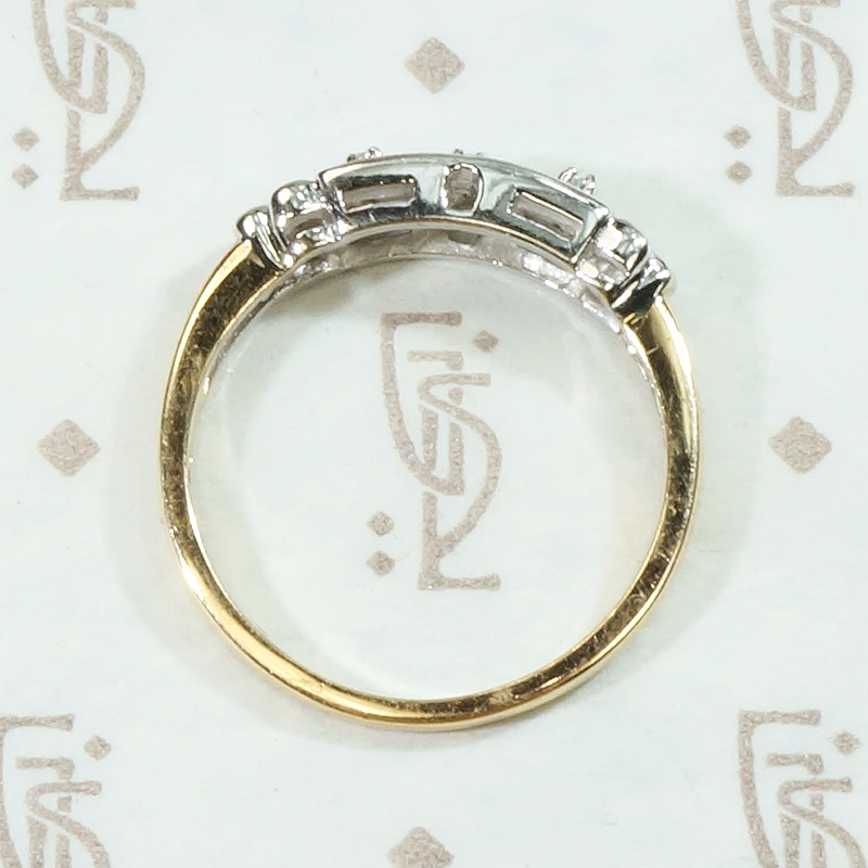Pansies NOS Two Tone Diamond Wedding Band