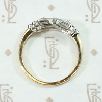 Pansies NOS Two Tone Diamond Wedding Band