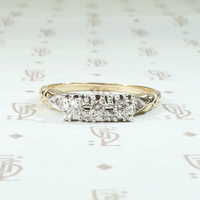 Crisp NOS Two Tone Diamond Wedding Band