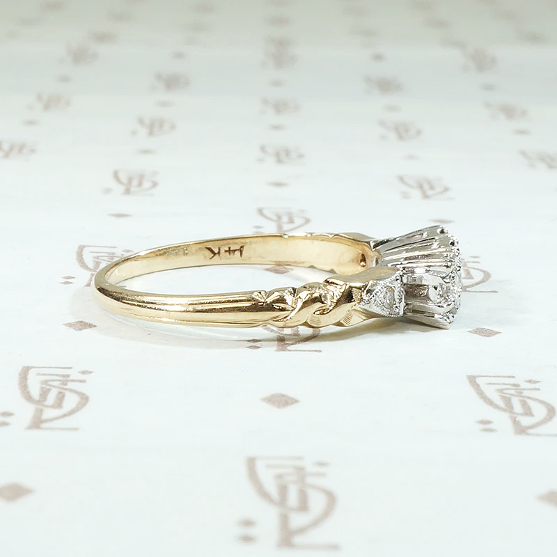 Crisp NOS Two Tone Diamond Wedding Band