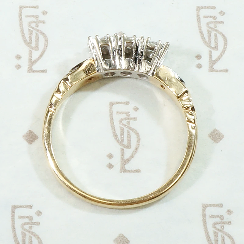 Crisp NOS Two Tone Diamond Wedding Band