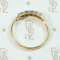 Five Diamond Knife Edge Gold Wedding Band