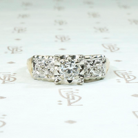 Ornate NOS Two Tone Diamond Wedding Set