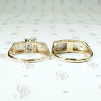 Ornate NOS Two Tone Diamond Wedding Set