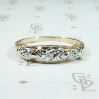 NOS Two-Tone Old Euro Diamond Wedding Set