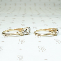 Decorative Two Tone Diamond NOS Wedding Set