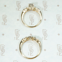 Decorative Two Tone Diamond NOS Wedding Set