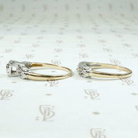 NOS Wedding Set with Champagne Diamond & Forget Me Nots