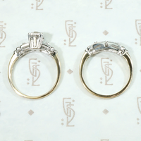 NOS Wedding Set with Champagne Diamond & Forget Me Nots