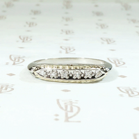 Unusual NOS White Gold Band with Yellow Gold Details