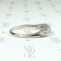 Unusual NOS White Gold Band with Yellow Gold Details