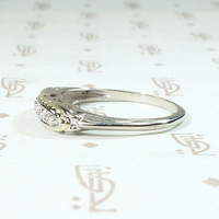 Unusual NOS White Gold Band with Yellow Gold Details