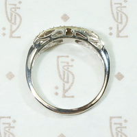 Unusual NOS White Gold Band with Yellow Gold Details