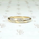Two Tone Gold Band with Forget Me Not Stripes