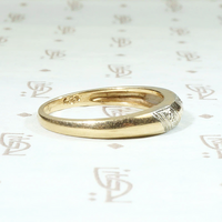 Two Tone Gold Band with Forget Me Not Stripes