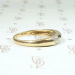 Two Tone Gold Band with Forget Me Not Stripes