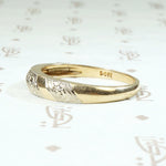 Two Tone Gold Band with Forget Me Not Stripes