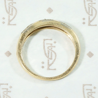 Two Tone Gold Band with Forget Me Not Stripes