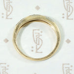 Two Tone Gold Band with Forget Me Not Stripes