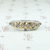 NOS Two Tone Gold & Diamond Wedding Band