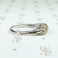 NOS Two Tone Gold & Diamond Wedding Band