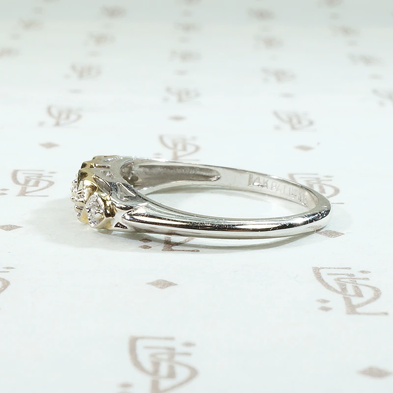 NOS Two Tone Gold & Diamond Wedding Band