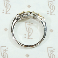 NOS Two Tone Gold & Diamond Wedding Band