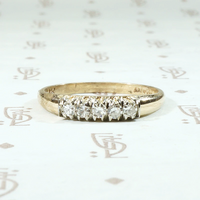 Tapered Five Diamond Wedding Band