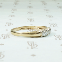 Tapered Five Diamond Vintage Wedding Band