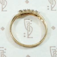 Tapered Five Diamond Vintage Wedding Band