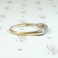 Two Tone Diamond Band with Forget Me Nots