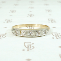 Lovely Deco Two-Tone Diamond Wedding Band