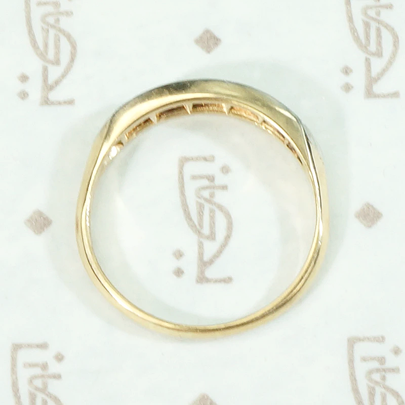 Lovely Deco Two-Tone Diamond Wedding Band