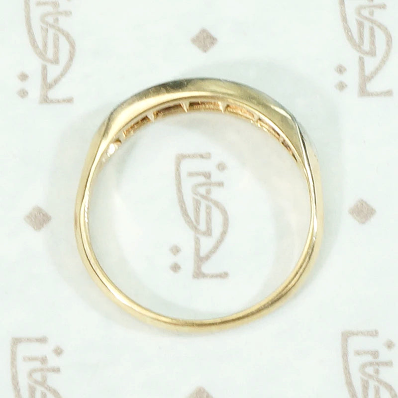 Lovely Deco Two-Tone Diamond Wedding Band