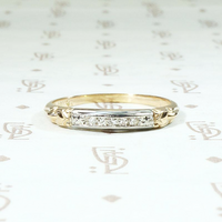 Forget Me Nots & Diamonds Two Tone Wedding Band