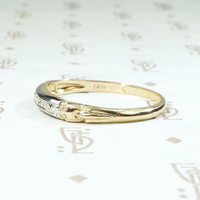 Forget Me Nots & Diamonds Two Tone Wedding Band