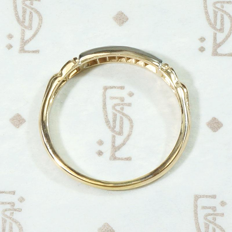 Forget Me Nots & Diamonds Two Tone Wedding Band