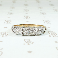 Ornate NOS Two Tone Diamond Wedding Band