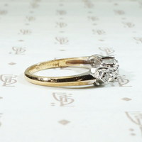 Ornate NOS Two Tone Diamond Wedding Band