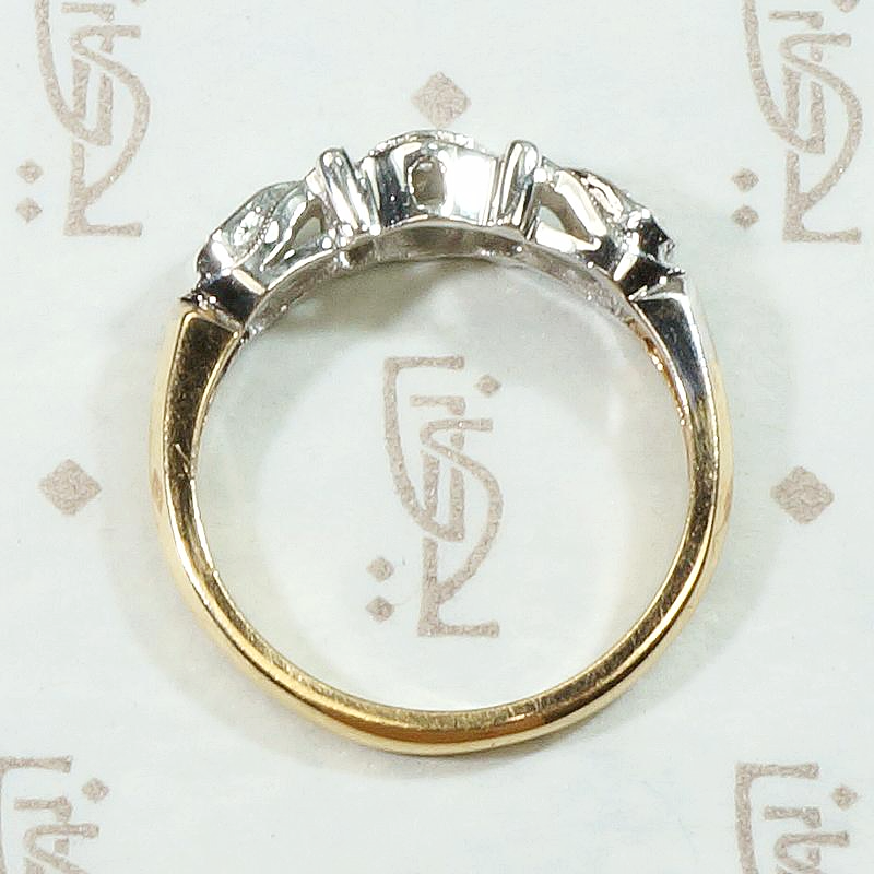 Ornate NOS Two Tone Diamond Wedding Band